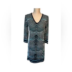 MICHAEL Michael Kors Black/White/Teal Shift Dress Women’s Size M